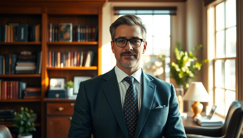 A well-dressed landlord stands confidently in a sun-drenched office, surrounded by tasteful decor and bookshelves. Warm lighting casts a professional glow, highlighting the landlord's authoritative demeanor. The scene conveys a sense of expertise and control, reflecting the rights and responsibilities of a landlord in managing their property. The composition emphasizes the landlord's central role, placing them in the foreground with the office environment fading into a subtle, uncluttered background. A well-dressed landlord stands confidently in a sun-drenched office, surrounded by tasteful decor and bookshelves. Warm lighting casts a professional glow, highlighting the landlord's authoritative demeanor. The scene conveys a sense of expertise and control, reflecting the rights and responsibilities of a landlord in managing their property. The composition emphasizes the landlord's central role, placing them in the foreground with the office environment fading into a subtle, uncluttered background.