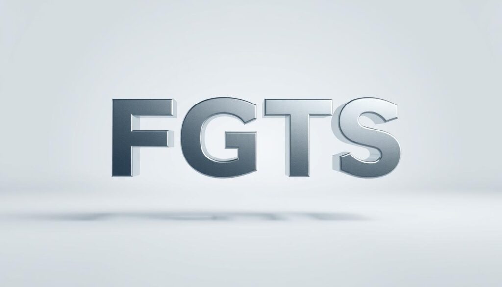 A detailed 3D illustration of the abbreviation "FGTS" (Fundo de Garantia do Tempo de Serviço) rendered in a clean, modern style. The text should appear in a bold, geometric typeface with a subtle metallic sheen, floating against a minimalist background with soft, diffused lighting. The overall composition should convey a sense of importance, reliability, and professionalism, reflecting the financial and legal significance of the FGTS system in Brazil. A detailed 3D illustration of the abbreviation "FGTS" (Fundo de Garantia do Tempo de Serviço) rendered in a clean, modern style. The text should appear in a bold, geometric typeface with a subtle metallic sheen, floating against a minimalist background with soft, diffused lighting. The overall composition should convey a sense of importance, reliability, and professionalism, reflecting the financial and legal significance of the FGTS system in Brazil.
