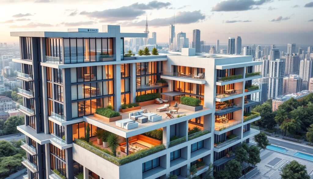 A detailed architectural blueprint of a modern residential building, featuring a clean, minimalist design with a focus on functionality and efficient use of space. The building's exterior showcases a combination of glass, steel, and sleek concrete, creating a harmonious and visually striking aesthetic. The middle ground highlights the building's various amenities, such as a beautifully landscaped garden, a rooftop terrace with stunning city views, and well-appointed common areas. The background depicts a vibrant urban skyline, conveying a sense of prosperity and progress. The overall scene exudes a sense of elegance, sophistication, and a commitment to sustainable living, reflecting the key factors that can impact the approval of a residential mortgage. A detailed architectural blueprint of a modern residential building, featuring a clean, minimalist design with a focus on functionality and efficient use of space. The building's exterior showcases a combination of glass, steel, and sleek concrete, creating a harmonious and visually striking aesthetic. The middle ground highlights the building's various amenities, such as a beautifully landscaped garden, a rooftop terrace with stunning city views, and well-appointed common areas. The background depicts a vibrant urban skyline, conveying a sense of prosperity and progress. The overall scene exudes a sense of elegance, sophistication, and a commitment to sustainable living, reflecting the key factors that can impact the approval of a residential mortgage.