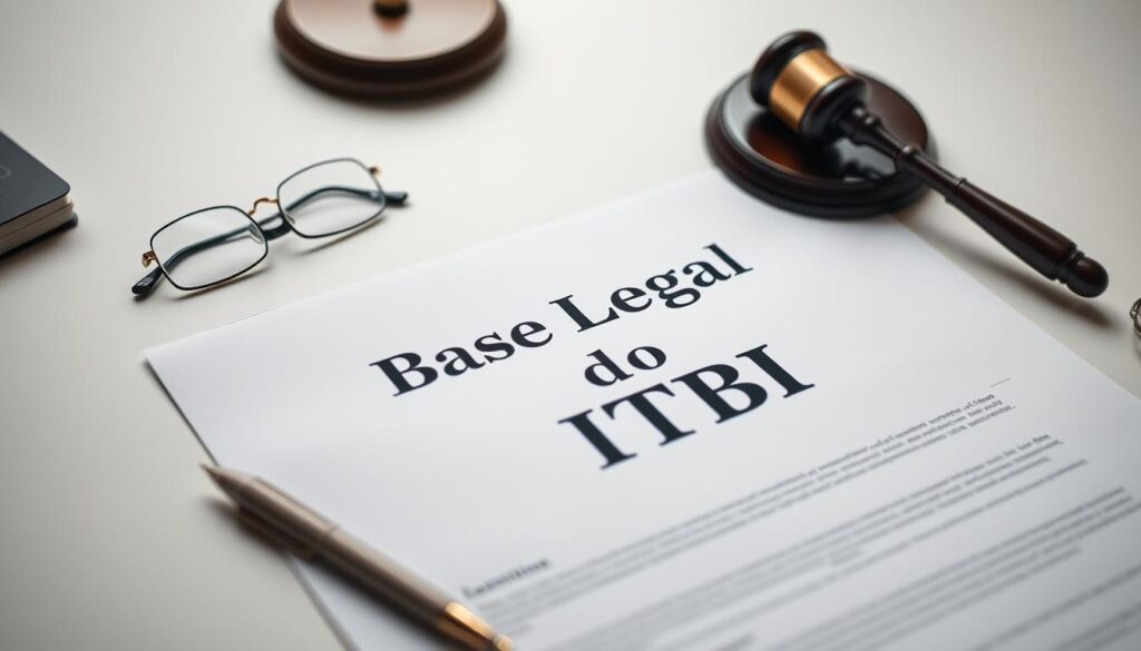 A detailed, well-lit legal document on a clean, organized office desk, with a gavel, spectacles, and a pen nearby. The document's title reads "Base Legal do ITBI" against a muted, professional backdrop showcasing a serene, neutral color palette. The lighting is soft and diffuse, creating a sense of authority and attention to detail. The composition emphasizes the importance and formality of the legal topic, inviting the viewer to explore the subject matter closely. A detailed, well-lit legal document on a clean, organized office desk, with a gavel, spectacles, and a pen nearby. The document's title reads "Base Legal do ITBI" against a muted, professional backdrop showcasing a serene, neutral color palette. The lighting is soft and diffuse, creating a sense of authority and attention to detail. The composition emphasizes the importance and formality of the legal topic, inviting the viewer to explore the subject matter closely.