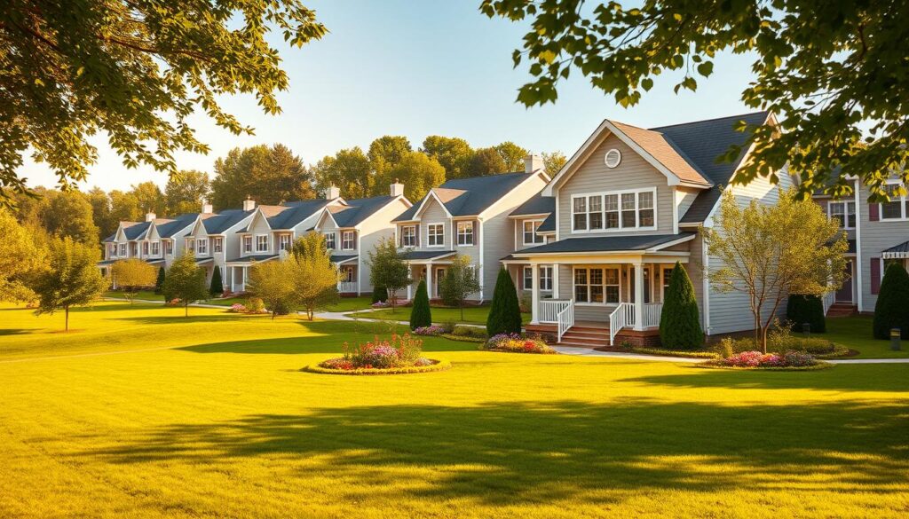 A modern, government-built residential complex nestled in a lush, verdant landscape. The foreground showcases a well-designed, two-story house with clean lines, large windows, and a welcoming front porch. The middle ground depicts a neatly manicured lawn, dotted with colorful flower beds and surrounded by neatly pruned trees. In the background, a row of similar houses creates a harmonious, cohesive community. The scene is bathed in warm, golden sunlight, casting gentle shadows and creating a sense of tranquility and comfort. The overall atmosphere conveys a vision of affordable, high-quality housing provided by the federal government's housing program. A modern, government-built residential complex nestled in a lush, verdant landscape. The foreground showcases a well-designed, two-story house with clean lines, large windows, and a welcoming front porch. The middle ground depicts a neatly manicured lawn, dotted with colorful flower beds and surrounded by neatly pruned trees. In the background, a row of similar houses creates a harmonious, cohesive community. The scene is bathed in warm, golden sunlight, casting gentle shadows and creating a sense of tranquility and comfort. The overall atmosphere conveys a vision of affordable, high-quality housing provided by the federal government's housing program.