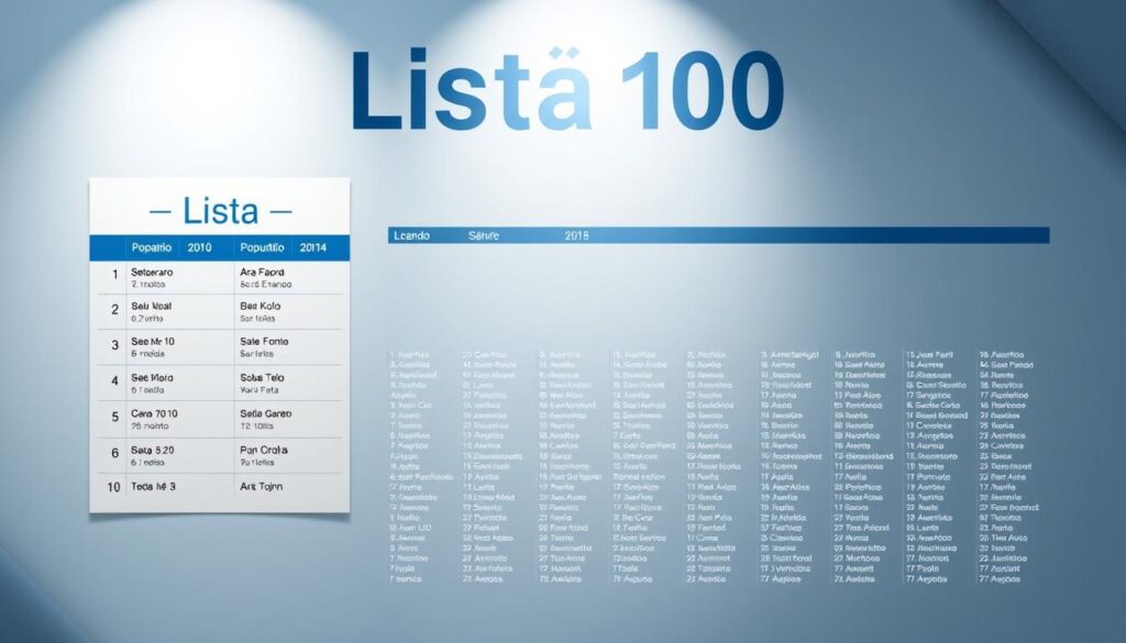A sleek, modern infographic showcasing the "Lista 100" of the wealthiest cities in the Paraná region. The layout features a clean, minimalist design with a predominantly blue and white color scheme, accentuated by subtle metallic accents. The top 10 cities are prominently displayed in a grid, with their names, populations, and key economic indicators. The remaining 90 cities are represented in a compact, scrollable list below, arranged in a visually appealing and easy-to-digest format. Lighting is soft and diffused, creating a sense of sophistication and authority. The overall mood is one of wealth, progress, and careful curation, reflecting the subject matter of the article. A sleek, modern infographic showcasing the "Lista 100" of the wealthiest cities in the Paraná region. The layout features a clean, minimalist design with a predominantly blue and white color scheme, accentuated by subtle metallic accents. The top 10 cities are prominently displayed in a grid, with their names, populations, and key economic indicators. The remaining 90 cities are represented in a compact, scrollable list below, arranged in a visually appealing and easy-to-digest format. Lighting is soft and diffused, creating a sense of sophistication and authority. The overall mood is one of wealth, progress, and careful curation, reflecting the subject matter of the article.