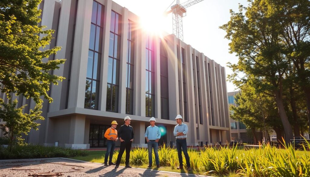 A sturdy and well-constructed building stands tall, its facade adorned with clean lines and a modern aesthetic. Sunlight streams through large windows, casting a warm glow across the structure. In the foreground, a team of skilled workers diligently oversee the construction process, ensuring attention to detail and quality workmanship. The surrounding landscape is lush and verdant, complementing the building's sleek design. This image conveys a sense of professionalism, reliability, and a commitment to constructing a trustworthy and reputable structure. A sturdy and well-constructed building stands tall, its facade adorned with clean lines and a modern aesthetic. Sunlight streams through large windows, casting a warm glow across the structure. In the foreground, a team of skilled workers diligently oversee the construction process, ensuring attention to detail and quality workmanship. The surrounding landscape is lush and verdant, complementing the building's sleek design. This image conveys a sense of professionalism, reliability, and a commitment to constructing a trustworthy and reputable structure.