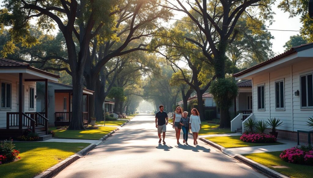 A picturesque street scene of Rua Paranaguá in Zona 07, showcasing a tranquil neighborhood atmosphere. In the foreground, a peaceful residential area with charming single-story homes, lush green lawns, and colorful flower beds. In the middle ground, a few families stroll together, wearing casual attire, enjoying the serene environment. The background features tall trees lining the street, providing shade, and soft sunlight filtering through the leaves. The lighting should be warm and inviting, capturing a late afternoon glow. The composition angles slightly upward to emphasize the inviting nature of the street, creating a sense of calm and community. The overall mood is peaceful and idyllic, embodying the essence of a quiet urban neighborhood. A picturesque street scene of Rua Paranaguá in Zona 07, showcasing a tranquil neighborhood atmosphere. In the foreground, a peaceful residential area with charming single-story homes, lush green lawns, and colorful flower beds. In the middle ground, a few families stroll together, wearing casual attire, enjoying the serene environment. The background features tall trees lining the street, providing shade, and soft sunlight filtering through the leaves. The lighting should be warm and inviting, capturing a late afternoon glow. The composition angles slightly upward to emphasize the inviting nature of the street, creating a sense of calm and community. The overall mood is peaceful and idyllic, embodying the essence of a quiet urban neighborhood.