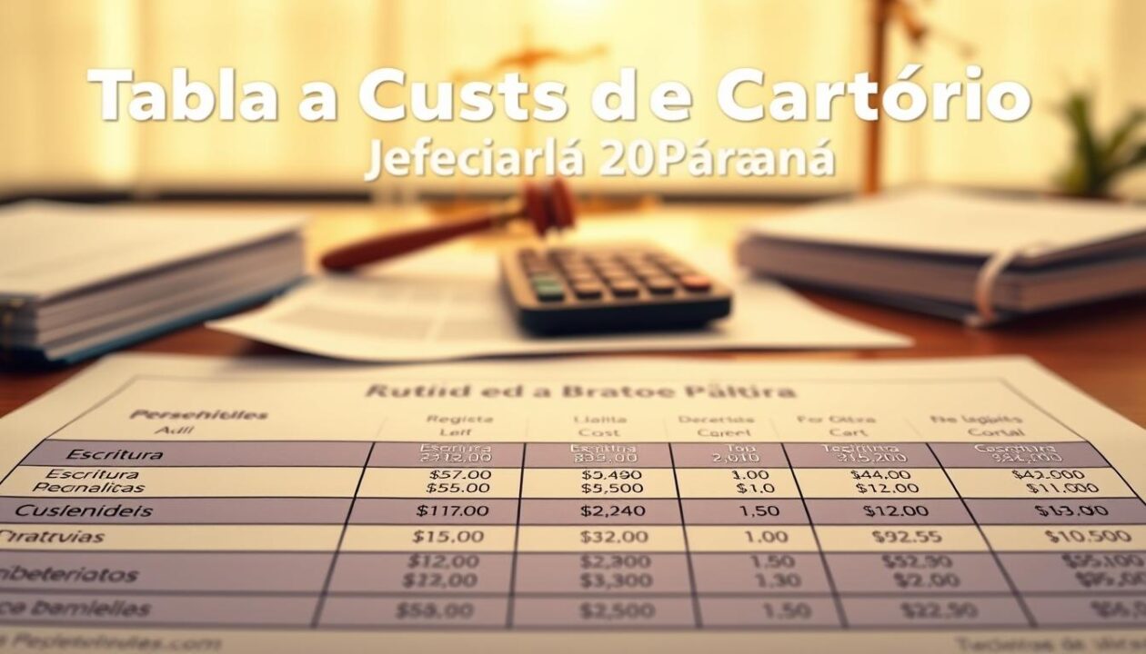 Tabela de Custos de Cartório no Paraná 2026: Escritura e Registro
