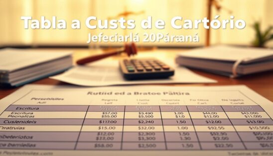 Tabela de Custos de Cartório no Paraná 2026: Escritura e Registro