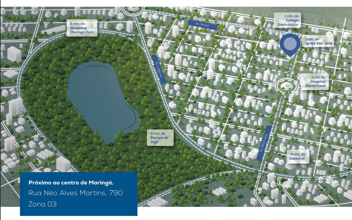 Lumière Residence Club — Apartamento na Planta em Maringá 46 Lumière Residence Club localização Zona 03 Maringá - próximo Parque do Ingá