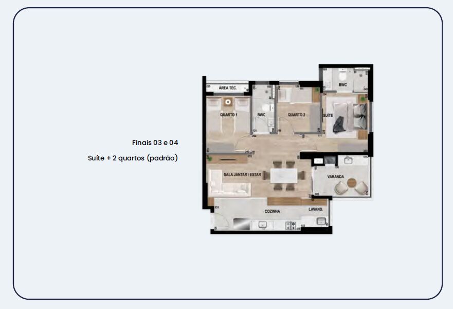 Lançamento Célis Park Maringá - Construtora OG3 47 Planta tipo 3 e 4 Célis Park
Zona 08 - Maringá/PR