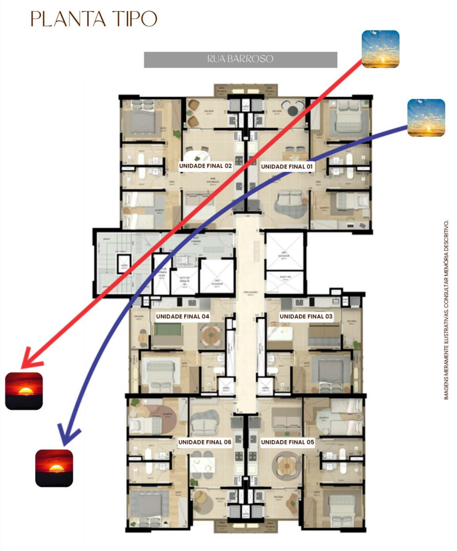 Residencial Baobá Maringá — Apartamento na Planta em Maringá 46 Planta de apartamento com unidades destacadas
