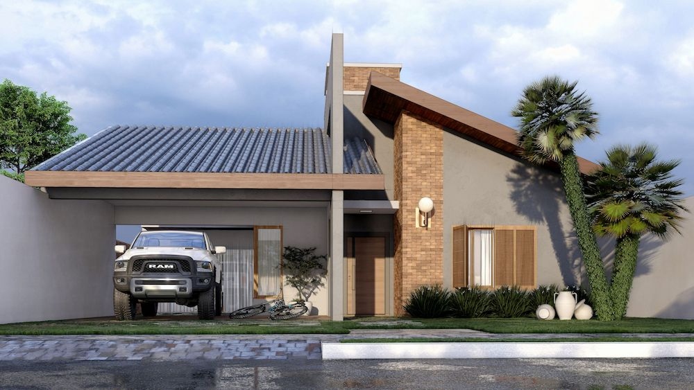Casa à Venda Maringá 3 Quartos: O Que a Família Brasileira Procura 5 Casa moderna com garagem e jardim.