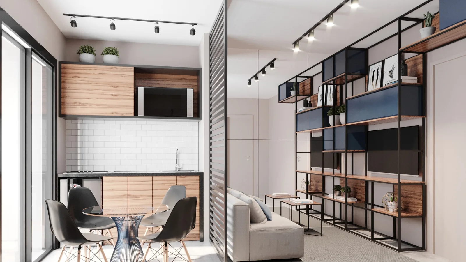 BE Garden Maringá planta: studio 33m² com open mall e rooftop 10 estudio 33