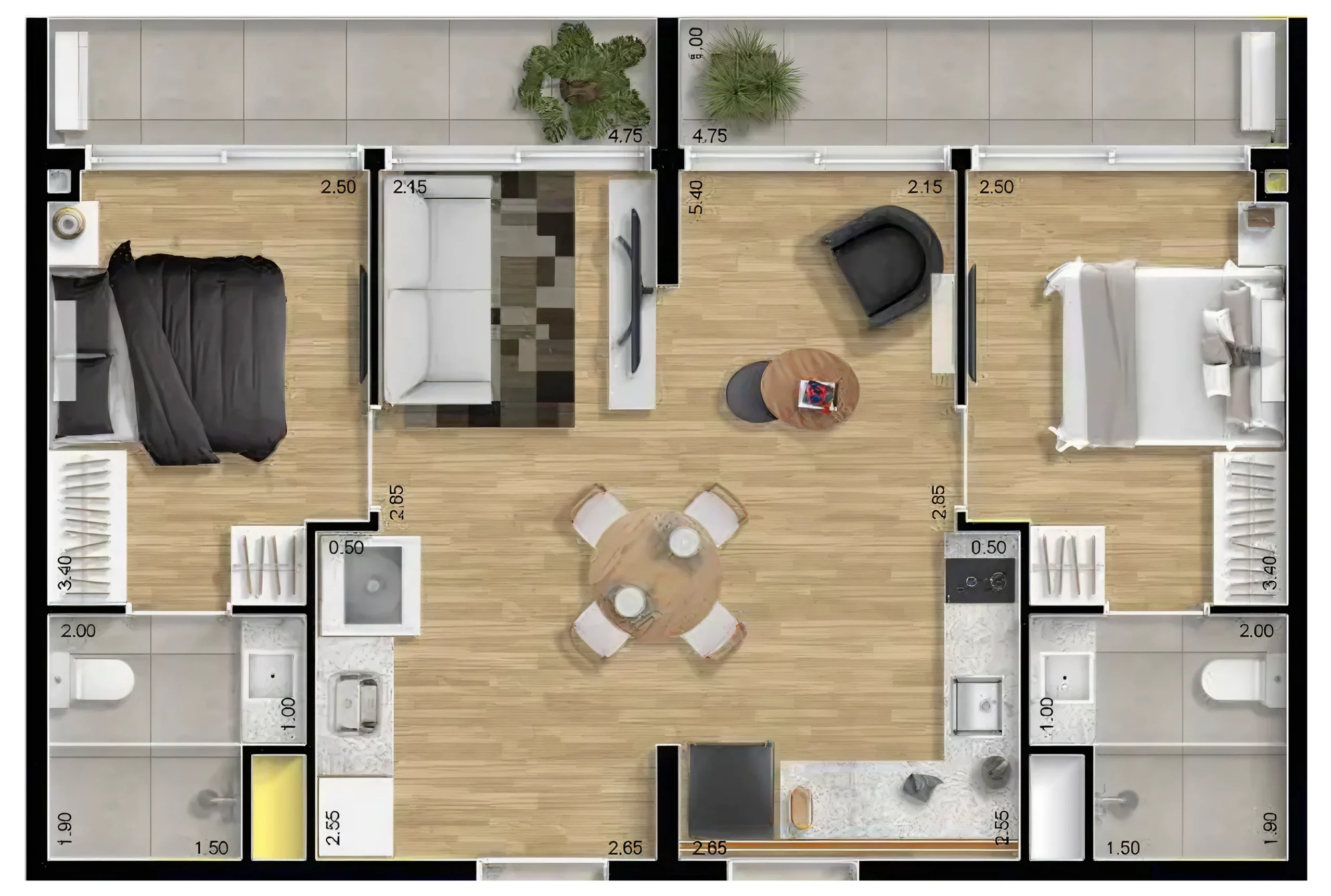BE Bonifácio Maringá plantas: studio, 67m² e duplex 10 planta 67