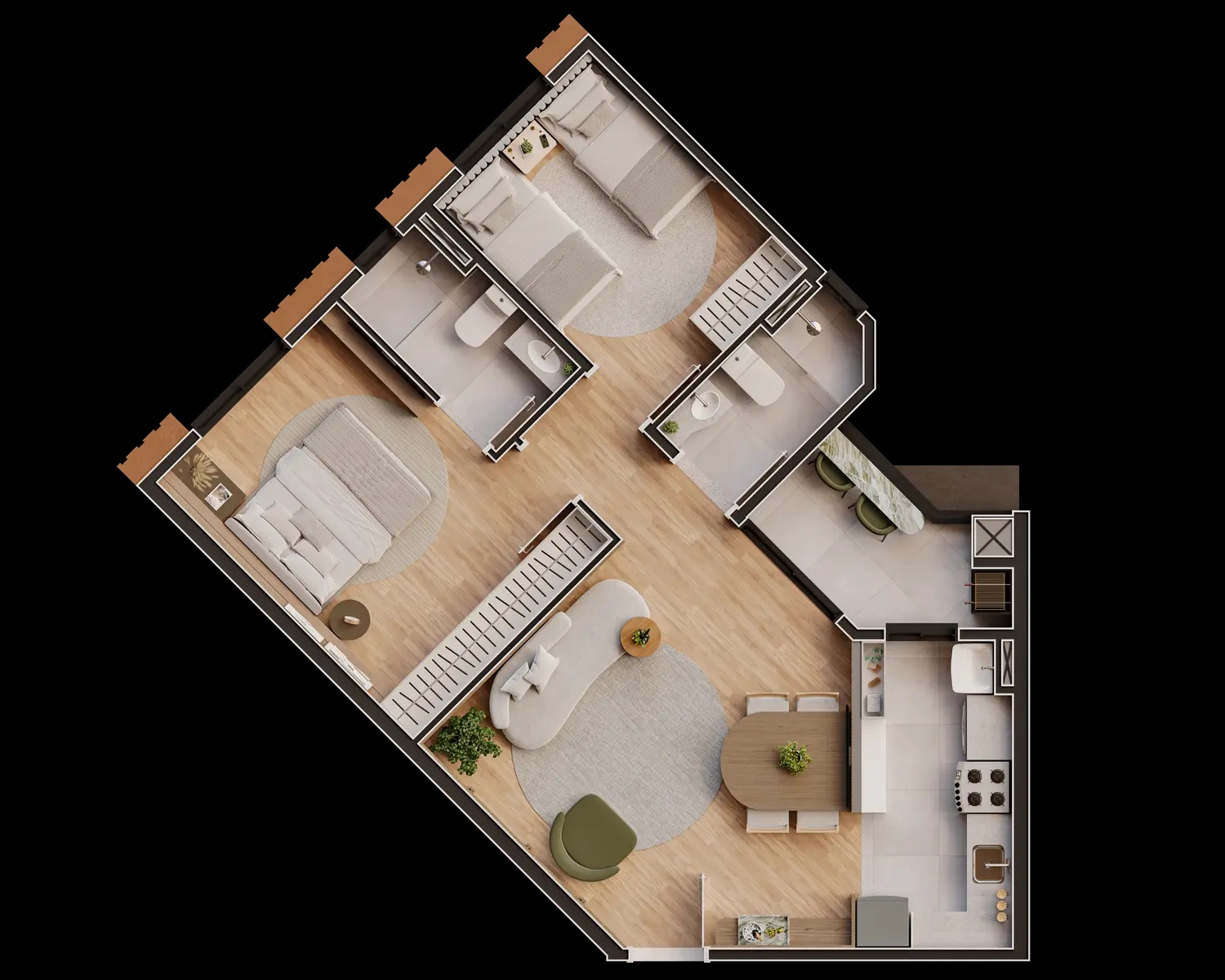 Amalfi Residence Maringá plantas: 60m², garden e tipologias 9 planta